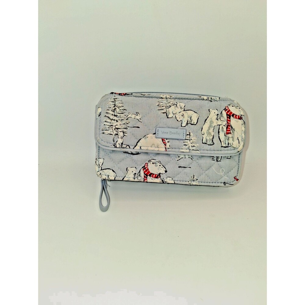 Vera Bradley Crossbody bag Turnlock Zipper Wallet " Berry Merry" Polar Bears